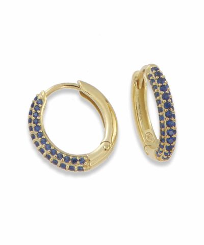 Charlotte Strømmen Jewellery Pippa medio Creoler forgylt med blå Zirkonia