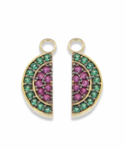 Charlotte Strømmen Jewellery melon 925s charm forgylt med Zirkonia