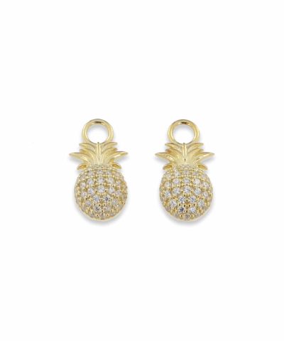 Charlotte Strømmen Jewellery earcandy pineapple earcharms 925s+forgylt+klare zirkoner