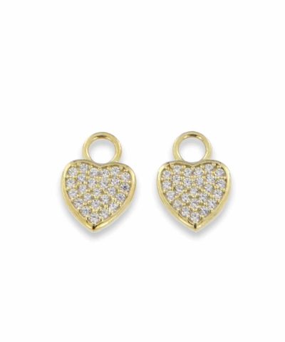 Charlotte Strømmen Jewellery heart charms 925s forgylt med Zirkonia