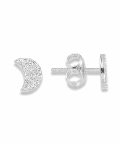 Charlotte Strømmen Jewellery moon 925s studs Sølv med Zirkonia
