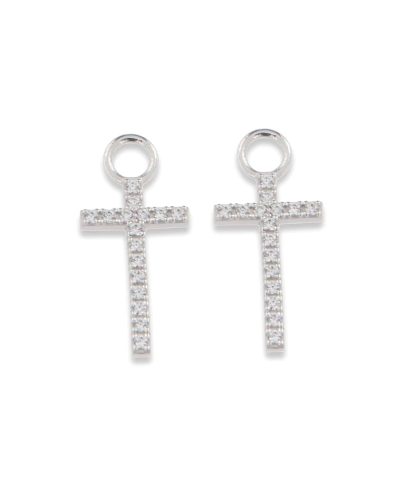 Charlotte Strømmen Jewellery candy earcharms cross grande 925s+klare zirkoner