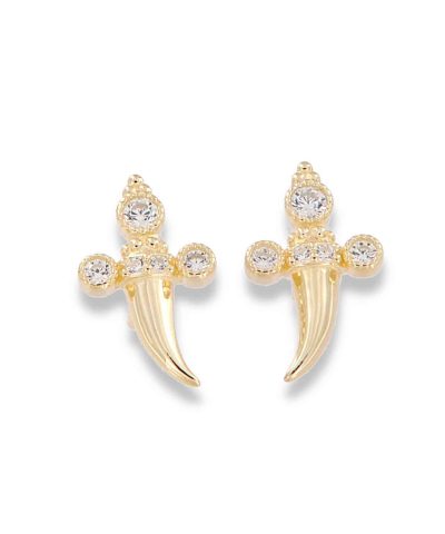 Charlotte Strømmen Jewellery earcandy stud dagger 925s+forgylt+zirkon