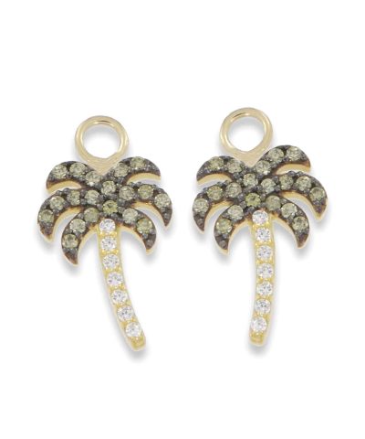 Charlotte Strømmen Jewellery candy earcharms palme 925+forgylt+zirkoner