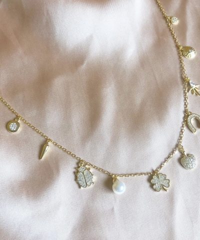 Alternative view of Charlotte Strømmen Jewellery faith collier 925s+forgylt+perle og klare zirkoner