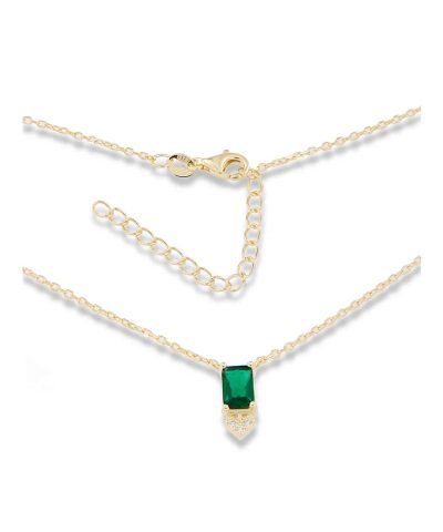 Charlotte Strømmen Jewellery arrow collier 925s+forgylt+smaragdgrønn og klare zirkoner