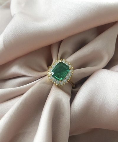 Alternative view of Charlotte Strømmen Jewellery lux grande ring forgylt+smaragdgrønn og klare zirkoner