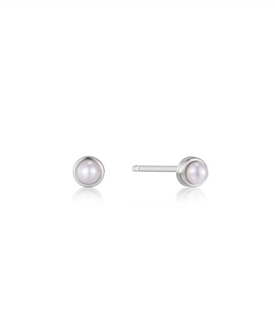 Ania Haie Silver Pearl Cabochon Stud Earrings