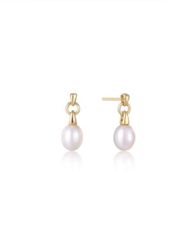 Ania Haie Gold Pearl Drop Stud Earrings