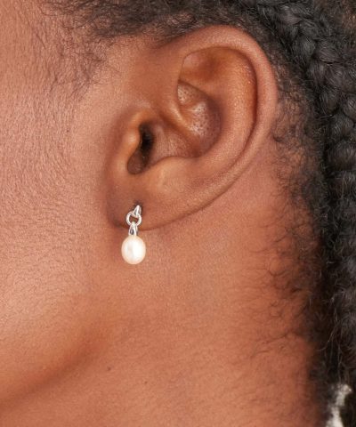 Alternative view of Ania Haie Silver Pearl Drop Stud Earrings