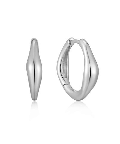 Ania Haie Silver Wave Huggie Hoop Earrings