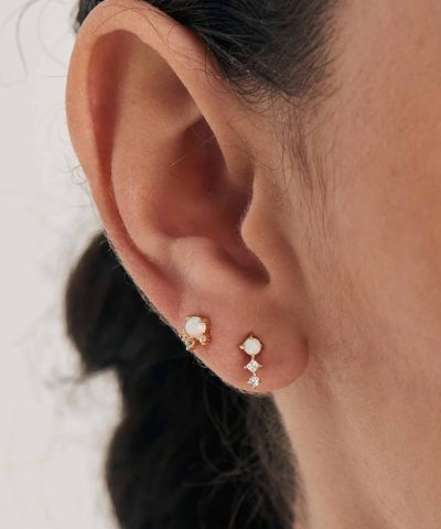 Alternative view of Ania Haie Gold Kyoto Opal Climber Barbell Single Earring