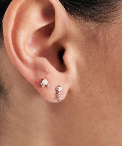 Alternative view of Ania Haie Silver Kyoto Opal Climber Barbell Single Earring