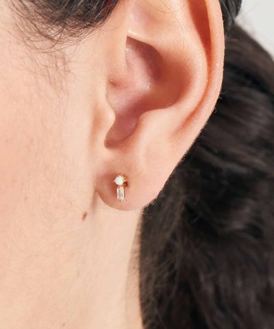 Alternative view of Ania Haie Gold Kyoto Opal Sparkle Barbell Single Earring