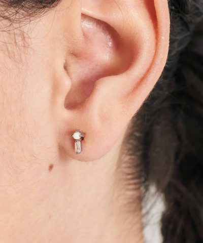 Alternative view of Ania Haie Silver Kyoto Opal Sparkle Barbell Single Earring