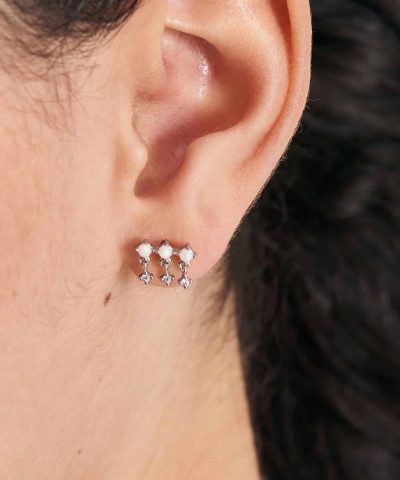Alternative view of Ania Haie Silver Kyoto Opal Drop Sparkle Barbell Single Earring