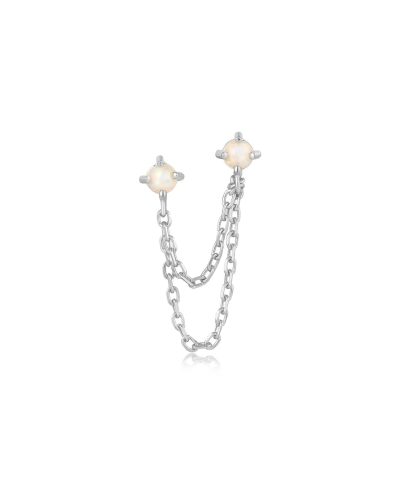 Ania Haie Silver Kyoto Opal Drop Chain Barbell Single Earring