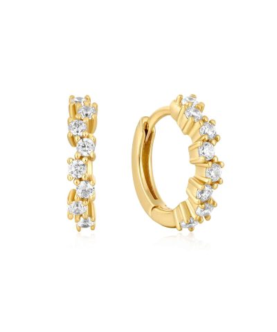 Ania Haie Gold Sparkle Cluster Huggie Hoop Earrings