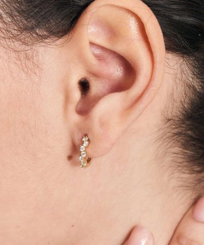 Alternative view of Ania Haie Gold Sparkle Cluster Huggie Hoop Earrings