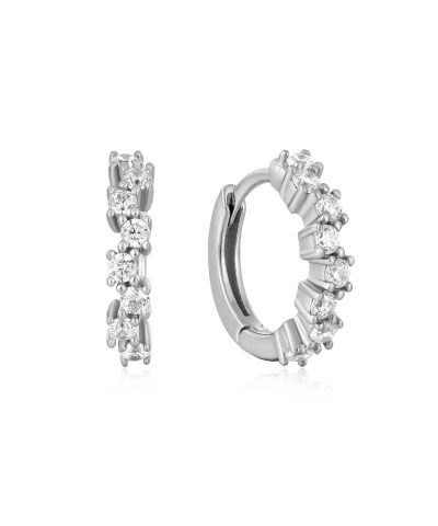 Ania Haie Silver Sparkle Cluster Huggie Hoop Earrings
