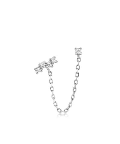 Ania Haie Silver Celestial Drop Chain Barbell Single Earring