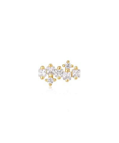 Ania Haie Gold Sparkle Cluster Climber Barbell Single Earring