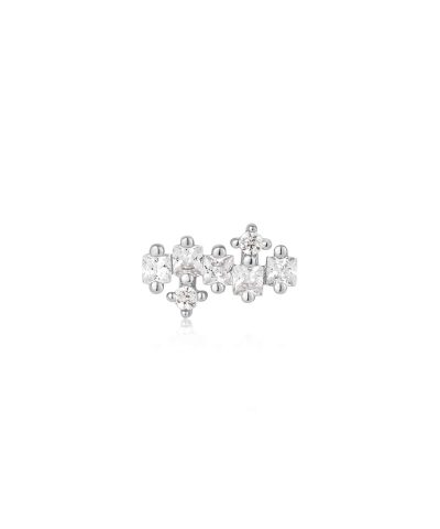 Ania Haie Silver Sparkle Cluster Climber Barbell Single Earring