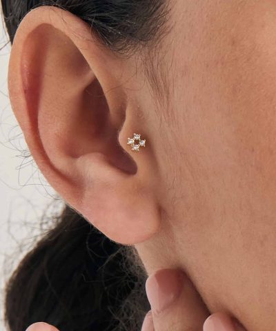 Alternative view of Ania Haie Gold Sparkle Cross Barbell Single Earring