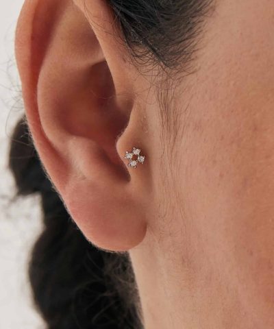Alternative view of Ania Haie Silver Sparkle Cross Barbell Single Earring