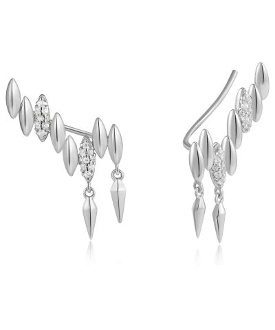 Ania Haie Silver Spike Climber Stud Earrings