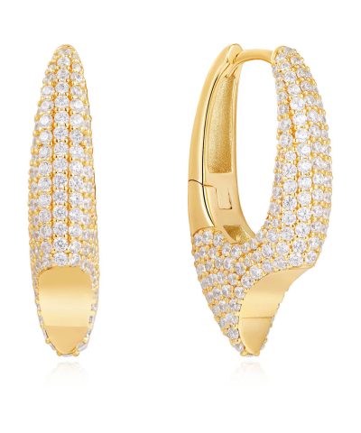 Ania Haie Gold Pavé Arrow Hoop Earrings