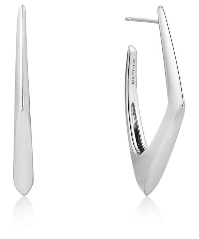 Ania Haie Silver Geometric Hoop Earrings