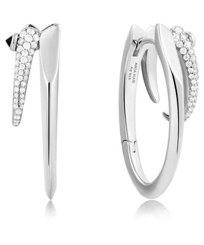 Ania Haie Silver Sparkle Double Hoop Earrings