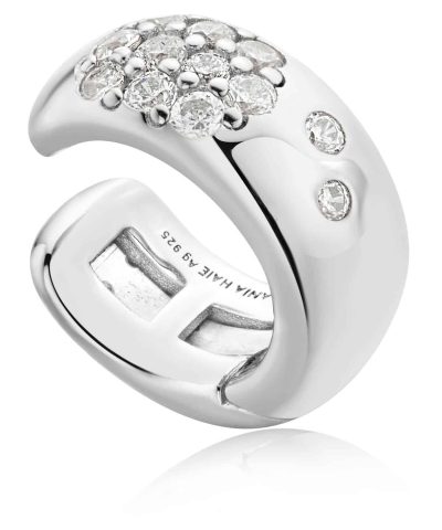 Ania Haie Silver Wide Sparkle Ear Cuff