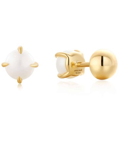 Ania Haie Gold Pearl Barbell Earrings