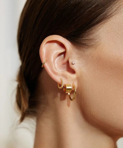 Alternative view of Ania Haie Gold Tube Medium Hoop Earrings