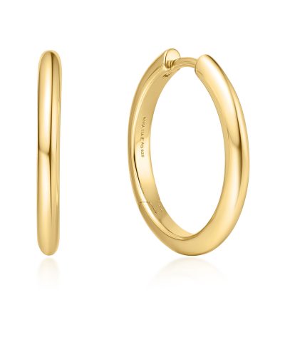 Ania Haie Gold Tube Medium Hoop Earrings