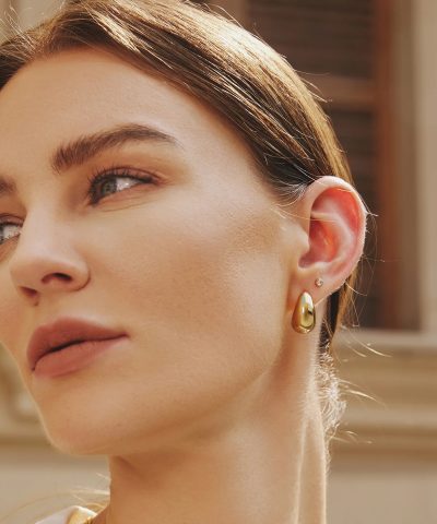 Alternative view of Ania Haie Gold Bold Dome Hoop Earrings