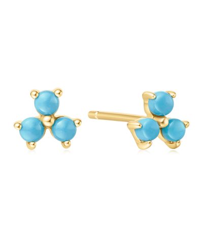 Ania Haie Gold Lab Created Turquoise Lotus Earrings