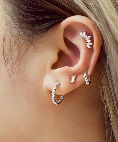 Alternative view of Ania Haie Silver Triple Marquise Stud Earrings