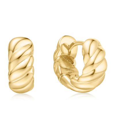 Ania Haie Gold Bold Texture Small Hoop Earrings