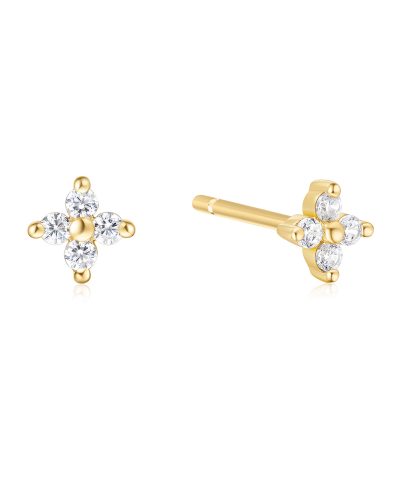 Ania Haie Gold Four-Petal Stud Earrings