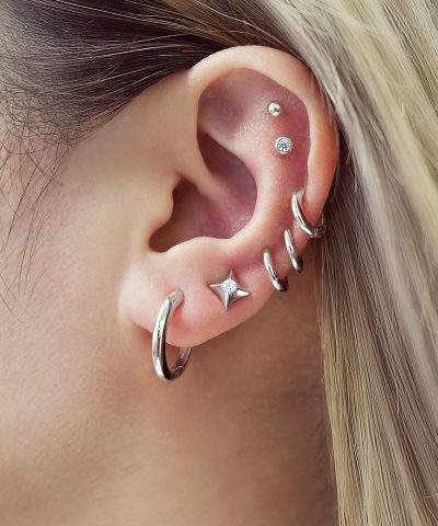 Alternative view of Ania Haie Silver Tube Small Hoop Earrings
