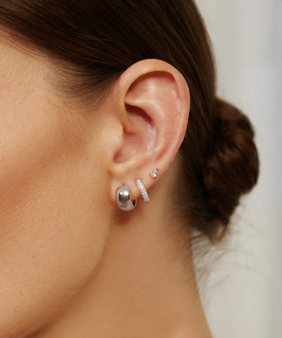 Alternative view of Ania Haie Silver Chubby Small Hoop Earrings