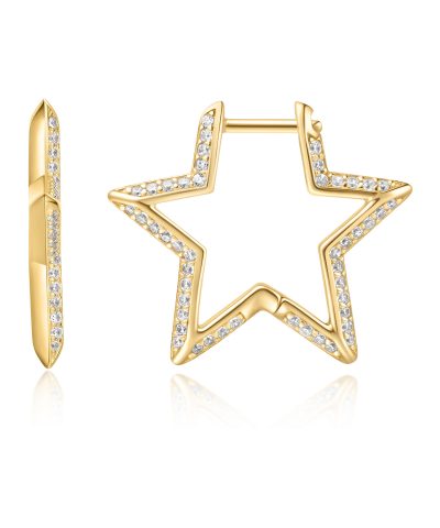 Ania Haie Gold Medium Star Pave Earrings