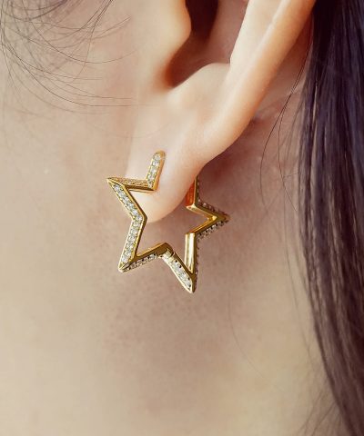 Alternative view of Ania Haie Gold Medium Star Pave Earrings