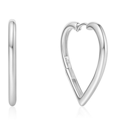 Ania Haie Silver Large Heart Earrings