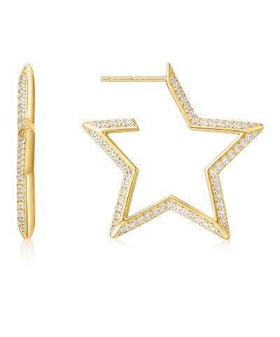 Ania Haie Gold Large Star Pave Earrings
