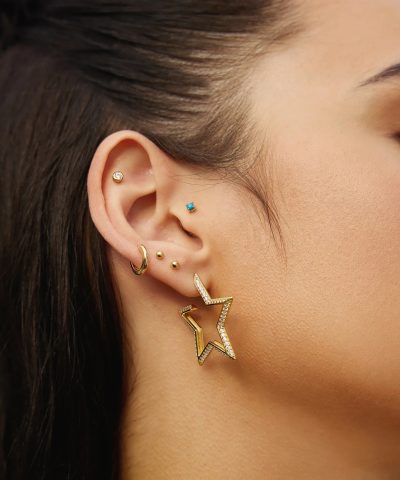 Alternative view of Ania Haie Gold Large Star Pave Earrings