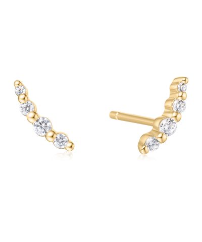 Ania Haie Gold Bezel Beaded Stone Stud Earrings